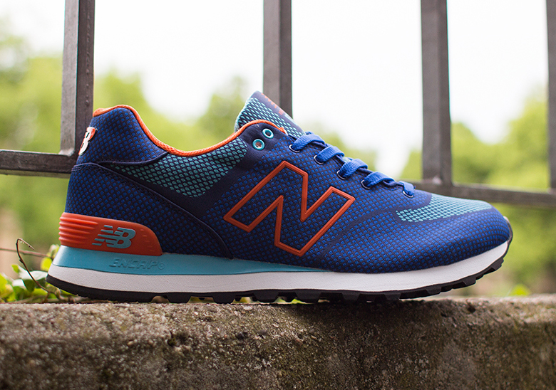New Balance 574 Woven Blue Orange 02