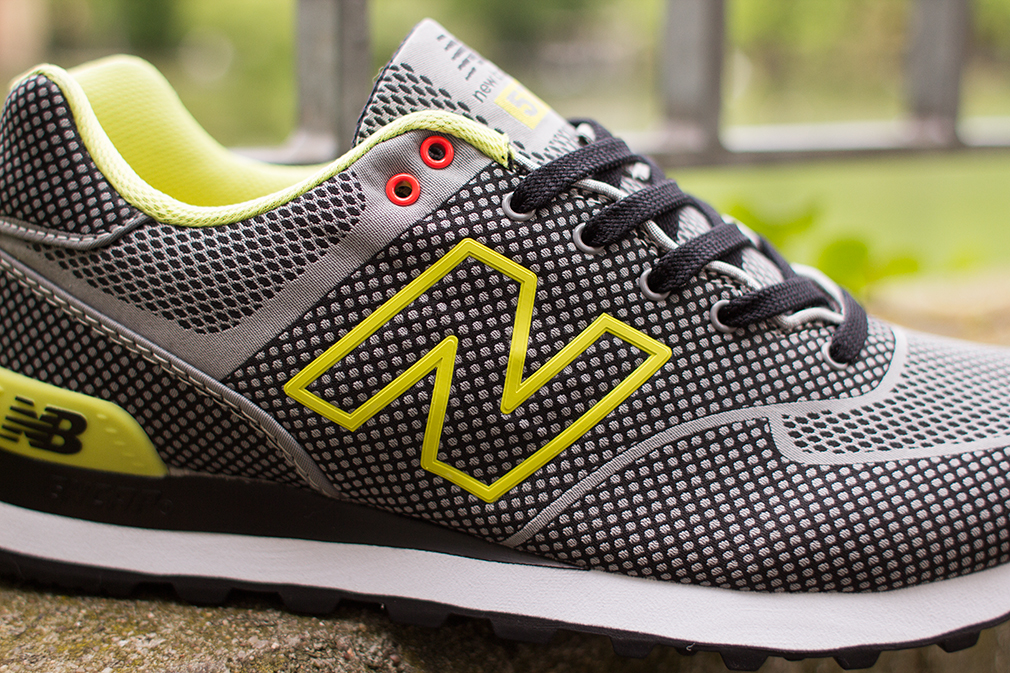 New Balance 574 Woven Grey Yellow Red 03