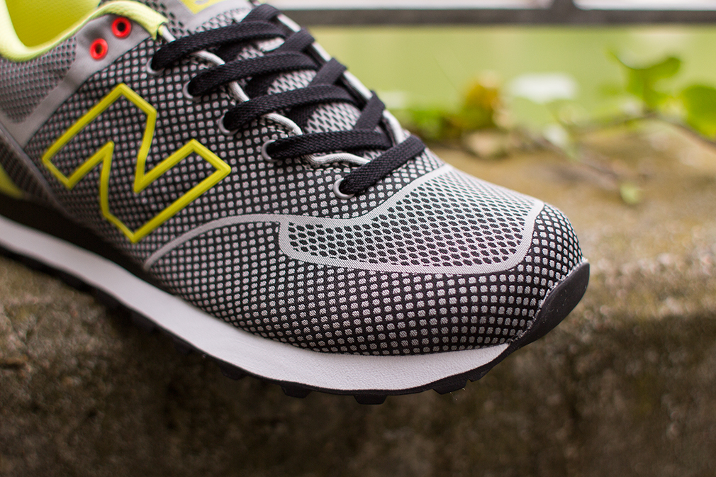 New Balance 574 Woven Grey Yellow Red 05