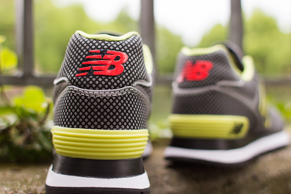 New Balance 574 Woven Grey Yellow Red 08