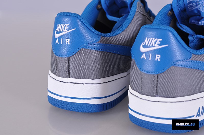 Nike Air Force 1 Low Canvas Gs Cool Grey Military Blue 07