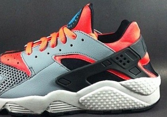 nike air huarache le grey red black blue 1