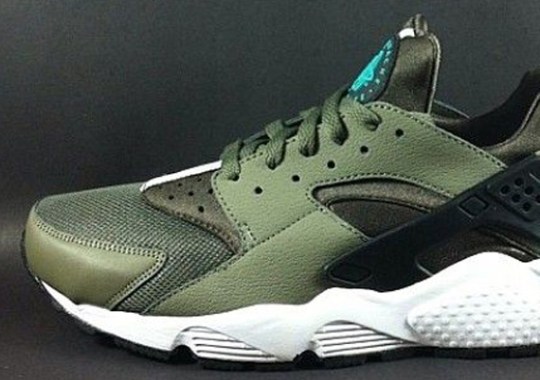 nike air huarache le olive black blue 0