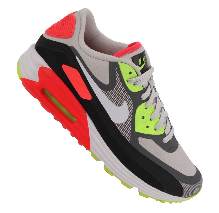 Nike Air Max Lunar 90 Light Ash Grey Laser Crimson Volt 01
