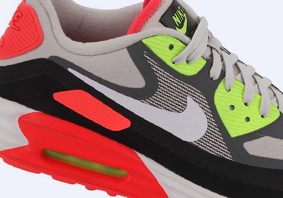 Nike Air Max Lunar90 - Light Ash Grey - Laser Crimson - Volt