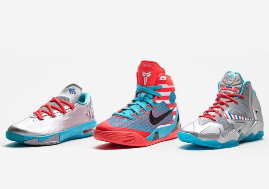 Nike Basketball Summer 2014 Kids Collection in Laser Crimson/Turquoise