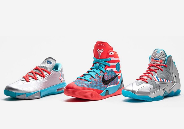Nike Basketball Summer 2014 Kids Collection in Laser Crimson/Turquoise