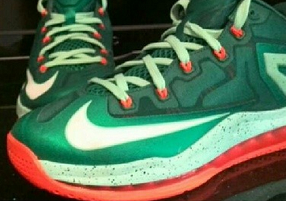 lebron james orange and green shoes