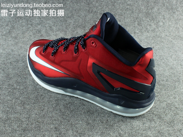 Nike Lebron 11 Low University Red Obsidian White 04