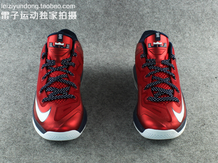 Nike Lebron 11 Low University Red Obsidian White 08