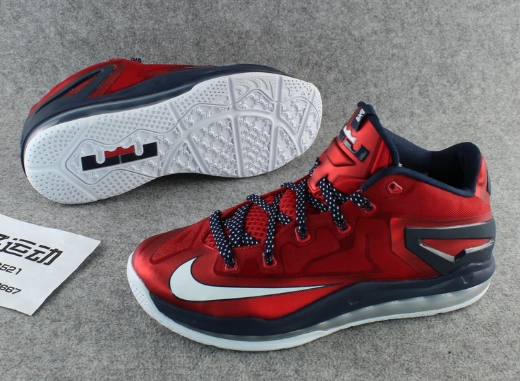 Nike Lebron 11 Low University Red Obsidian White 14