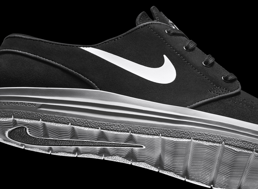 Sb lunar stefan janoski black outlet and white skate shoes