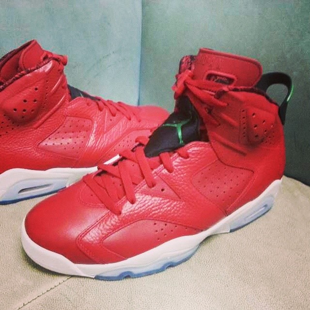 Red Leather Jordan 6 04