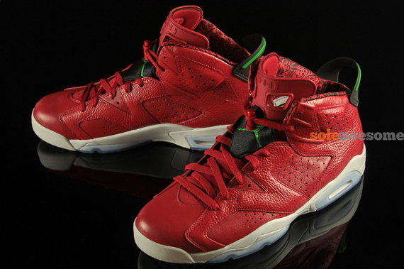 Red Leather Spizike Jordan 6 Retro 1