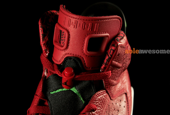 Red Leather Spizike Jordan 6 Retro 5