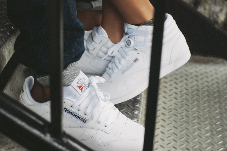 reebok classic white on feet