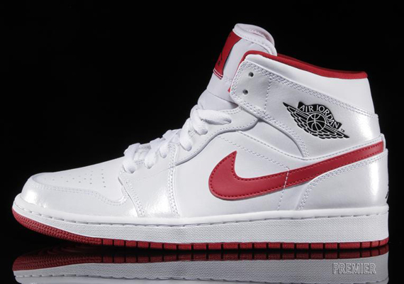 Air Jordan 1 Mid - White - Gym Red 