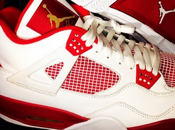 Another Look at Carmelo Anthony’s Air Jordan 4 “White/Red” PE