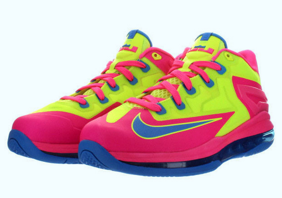 Nike LeBron 11 Low GS - Volt - Photo Blue - Hyper Pink