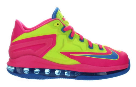 Nike Lebron 11 Low Gs Volt Photo Blue Hyper Pink 2