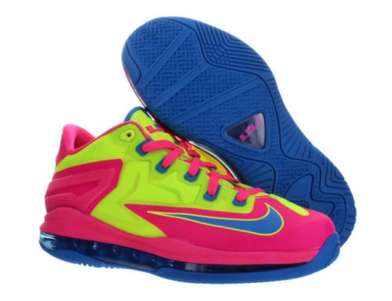 Nike Lebron 11 Low Gs Volt Photo Blue Hyper Pink 4
