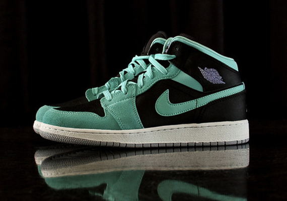 Air Jordan 1 Mid GS - Turquoise - Iron Purple - Black