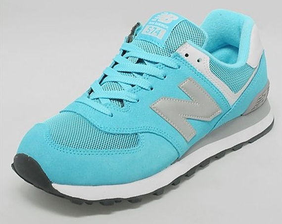 New Balance 574 Turquoise Silver White 06