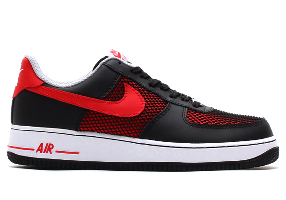 Nike Air Force 1 Low – Black – University Red – Wolf Grey