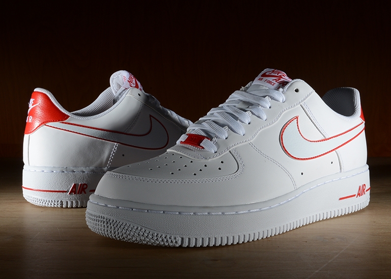 Nike Air Force 1 Low White Red Leather 06