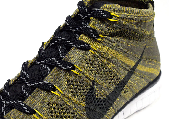 Nike Free Flyknit Chukka Tarp Green Black Yellow 1