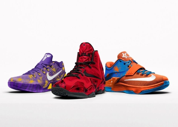 NIKEiD "Fireworks" Options for LeBron 11, KD 7, and Kobe 9