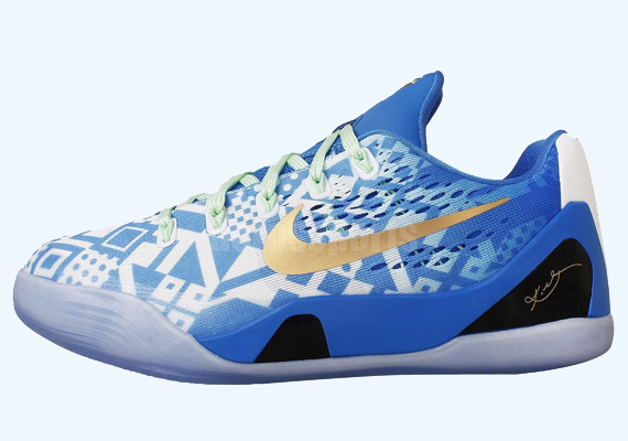 Nike Kobe 9 EM GS - Blue - Gold - White 