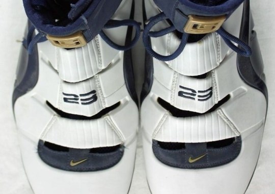 Nike LeBron 4 “White/Navy” – Game Worn PE on eBay