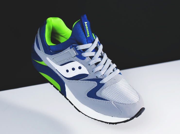 Saucony Grid 9000 Grey Blue Neon 02