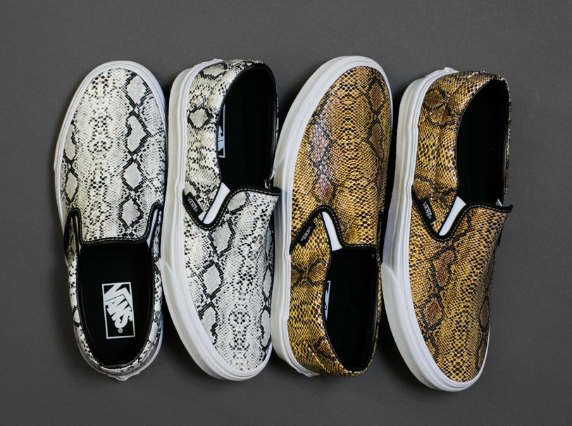 Perseus Umeki mond Vans Classics Slip-On "Leather Snakeskin" - Available - SneakerNews.com