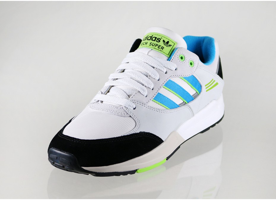 Adidas Originals Tech Super White Solar Blue Solar Green 03