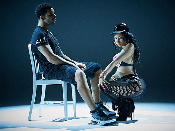 Drake in Air Jordan 3 PEs for Nicki Minaj’s Anaconda Video
