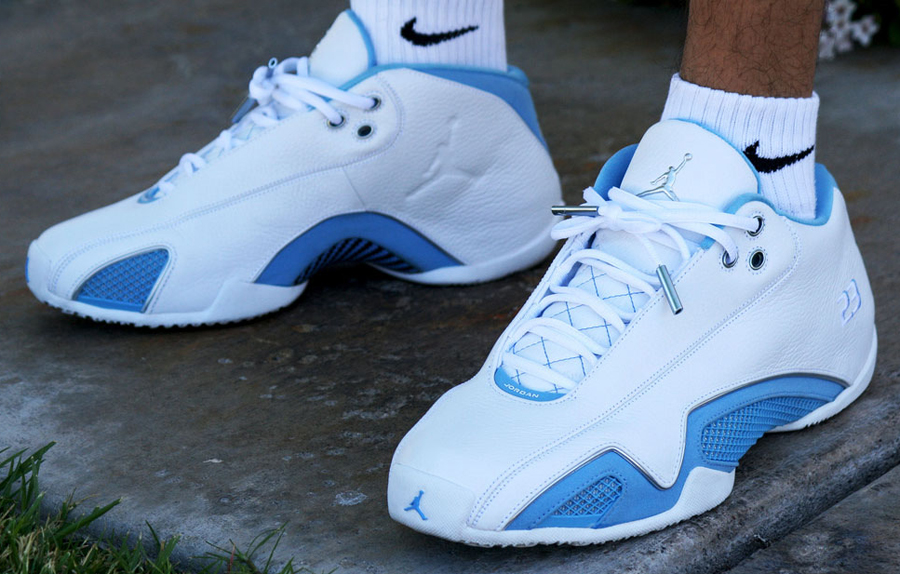 blue and light blue jordans