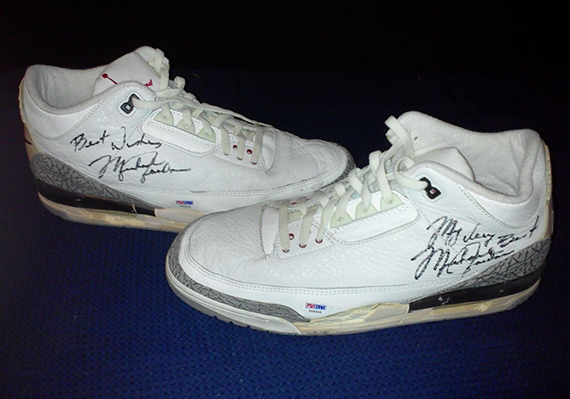 Air Jordan 3 “White/Cement” – Game-Worn Autographed Pair on eBay