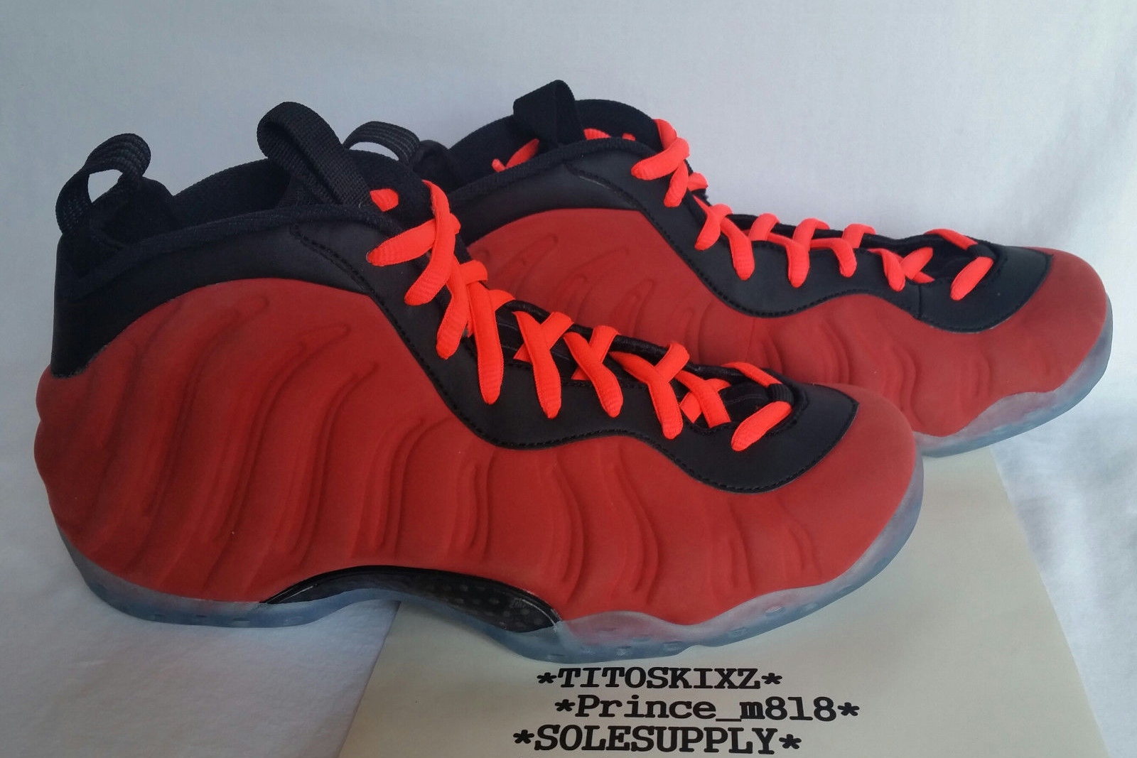 Nike Air Foamposite One Red Suede Sample Ebay 01