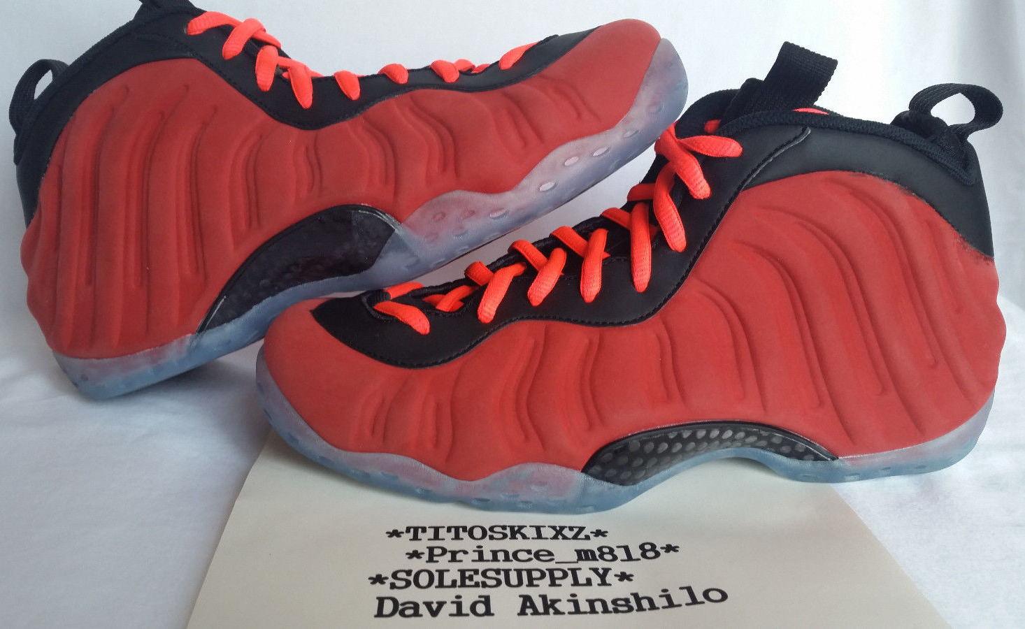 Nike Air Foamposite One Red Suede Sample Ebay 03