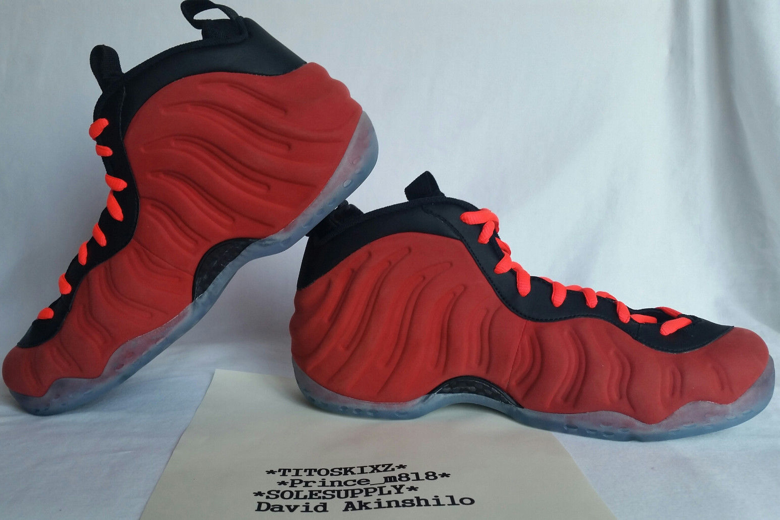 Nike Air Foamposite One Red Suede Sample Ebay 04