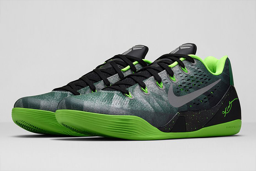 Nike Kobe 9 Em Premium Gorge Green Metallic Silver Electric Green 1