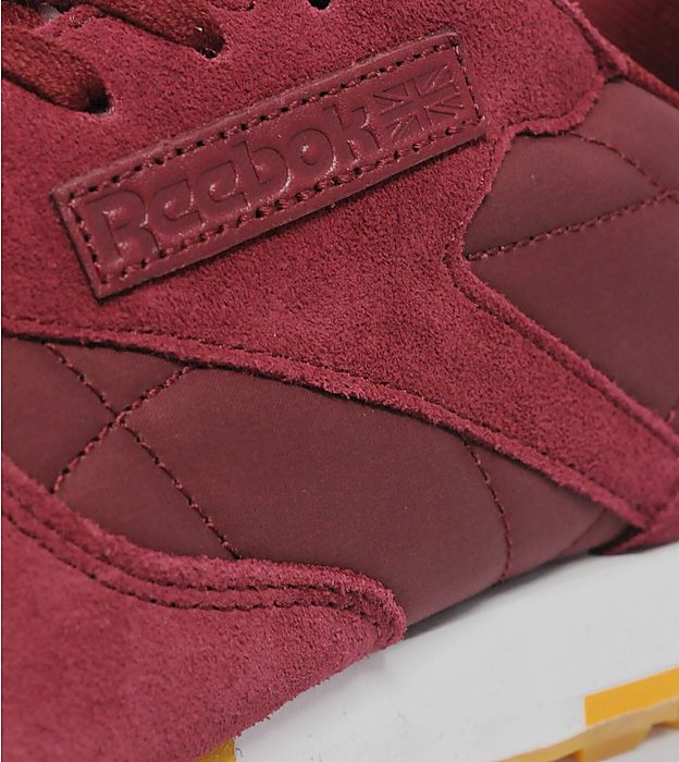 Reebok Classic Leather Burgundy White Yellow 06