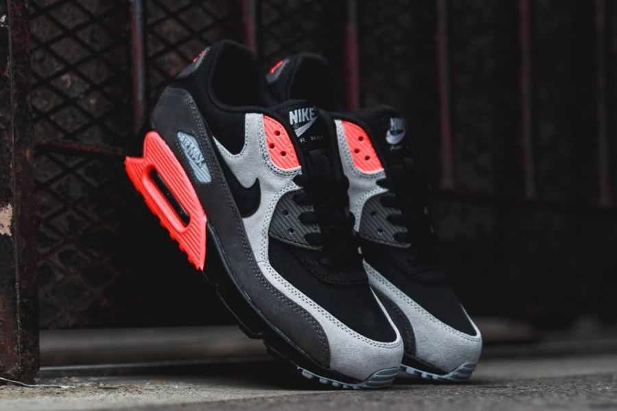 Nike Air Max 90 - Black - Ash Grey - Total Crimson - SneakerNews.com