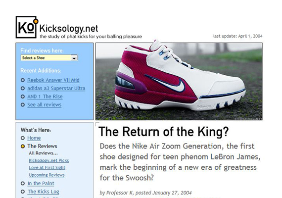 Kicksology.net Returns Ten Years Later
