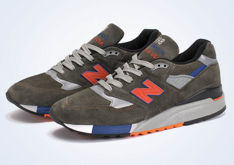 New Balance 998 – Dark Olive – Orange – Blue