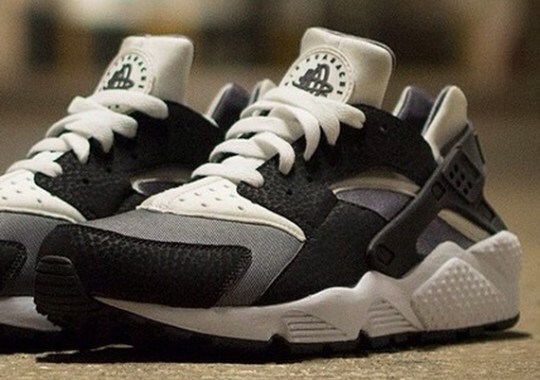 nike air huarache black elephabnt grey white