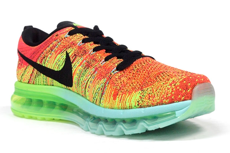 Nike Flyknit Air Max Orange Green Black 02