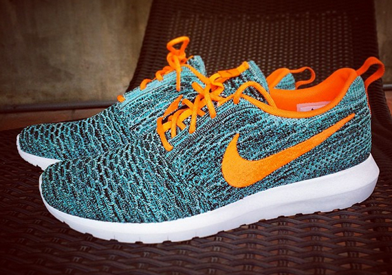 turquoise and orange sneakers